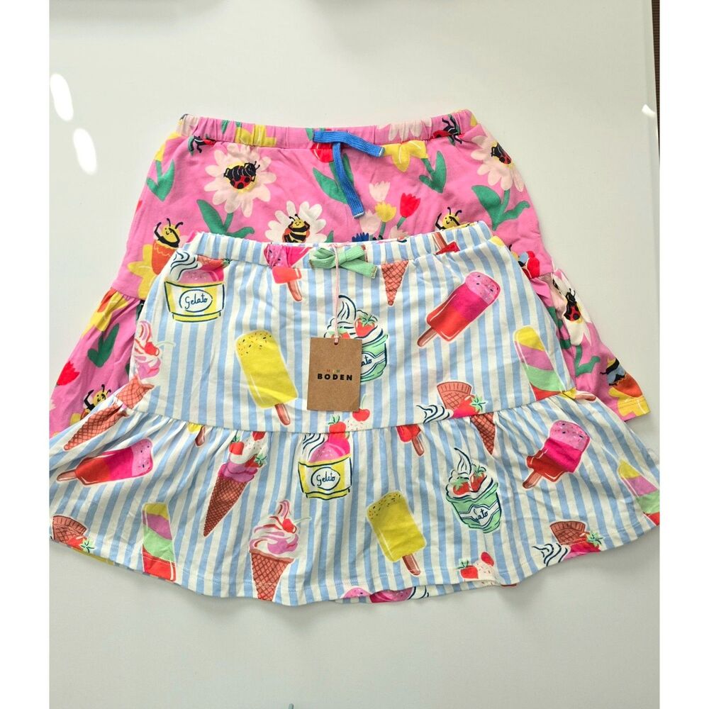 NWT/NWOT Mini Boden Tiered Jersey Skort Bundle, Size 9/10